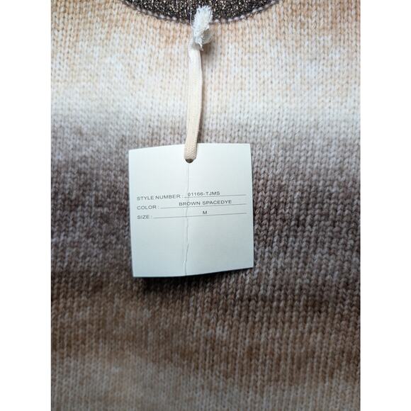 NWT Marled Brown Metallic Striped Knit Vest Top M | Vintage Retro 70s Sweater - Picture 3 of 7